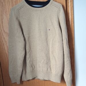 Tommy Hilfiger Men's Beige Crewneck Sweater